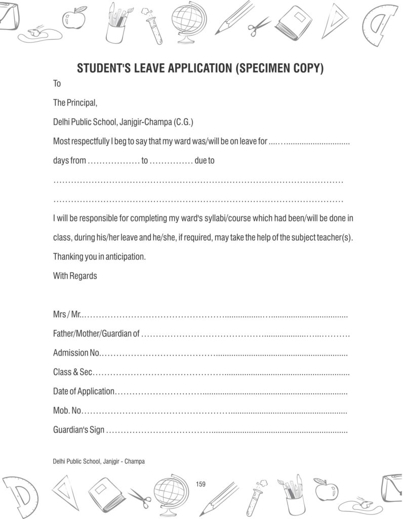 leave application for school